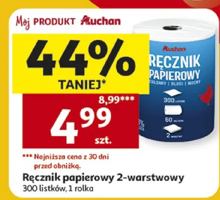 Ręcznik papierowy 2-warstwowy promocja w Auchan