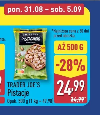 Pistacje Trader Joe's promocja w Aldi