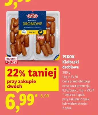 Kiełbaski drobiowe promocja w Lidl