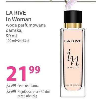 Woda perfumowana damska La Rive In Woman promocja w Hebe