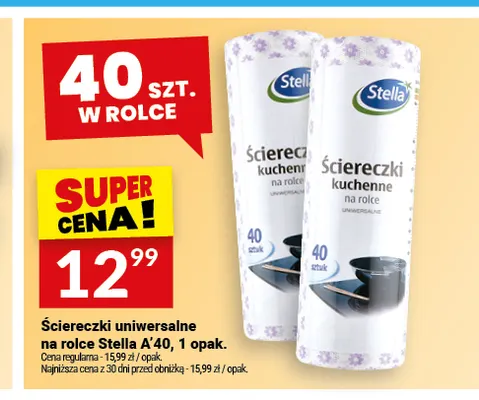 Ściereczki uniwersalne na rolce Stella A'40 promocja w Twój Market