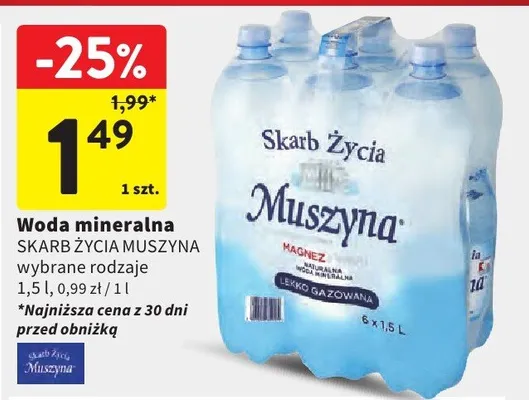 Woda mineralna wybrane rodzaje promocja w Intermarche