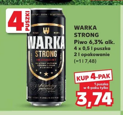 Piwo Warka Strong 4-pak promocja w Kaufland