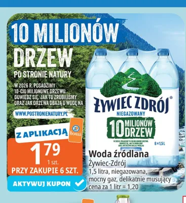Woda źródlana Żywiec-Zdrój niegazowana promocja w Leclerc