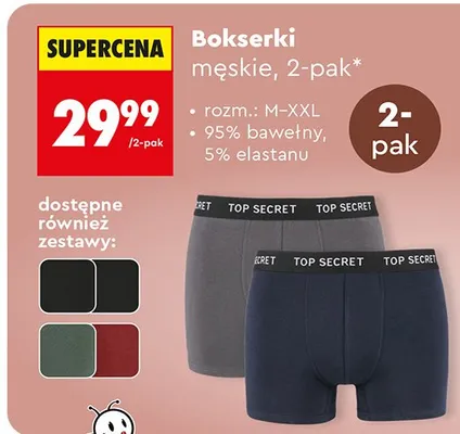 Bokserki męskie 2-pak promocja w Biedronka