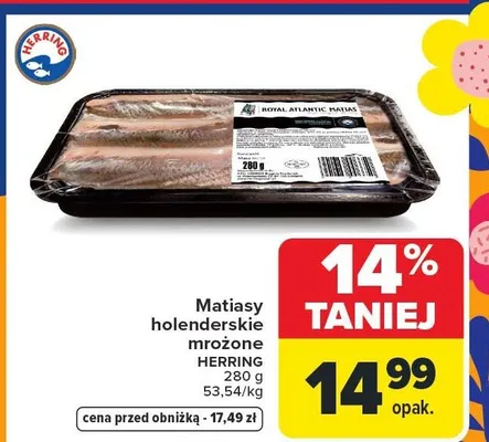 Matiasy holenderskie mrożone promocja w Carrefour