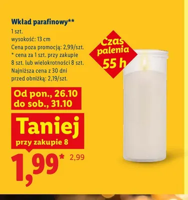 Wkład parafinowy promocja w Lidl