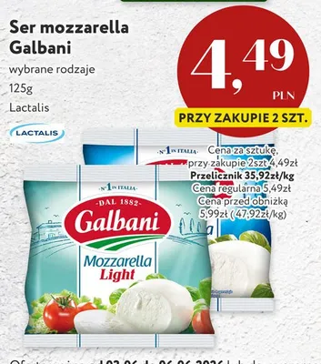 Ser mozzarella Galbani promocja w Market Point