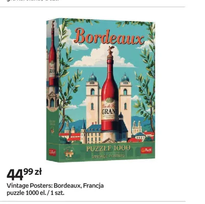 Puzzle Trefl Vintage Posters: Bordeaux Francja 1000 elementów promocja w Empik