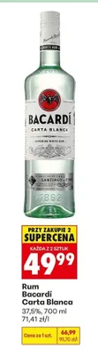 Rum Bacardí Carta Blanca 37,5% promocja w Biedronka