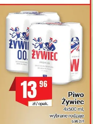 Piwo bezalkoholowe Żywiec 0.0% 4-pak 500ml promocja w Premium Nasz Sklep
