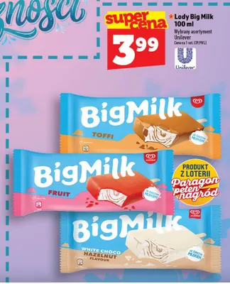 Lody Big Milk White Choco Hazelnut Flavour promocja w TOPAZ