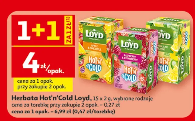 Herbata Loyd Hot'n'Cold Apple & Pineapple promocja w Auchan