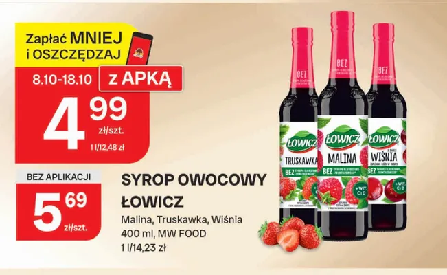 Syrop owocowy Łowicz wiśnia promocja w Chorten