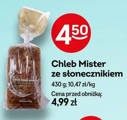 Chleb Mister ze słonecznikiem promocja w Żabka