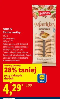 Ciastka markizy kakaowe promocja w Lidl