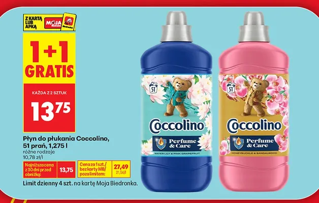 Płyn do płukania Coccolino Perfume & Care Honeysuckle & Sandalwood promocja w Biedronka