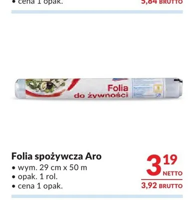Folia spożywcza Aro 29 cm x 50 m promocja w Makro