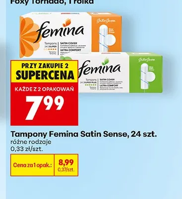 Tampony Femina Satin Sense promocja w Biedronka
