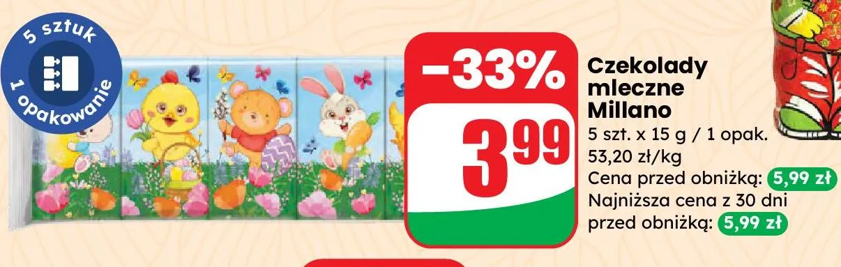 Czekolady mleczne promocja w Dino