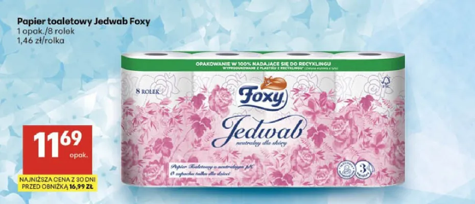 Papier toaletowy Jedwab Foxy promocja w Delikatesy Centrum