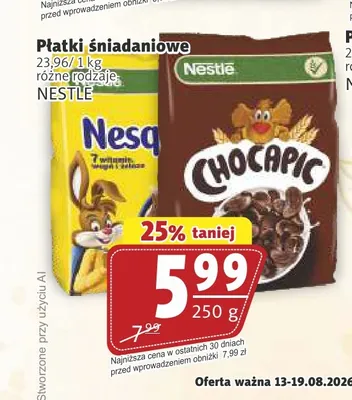Płatki śniadaniowe Nesquik Nestle promocja w Prim Market