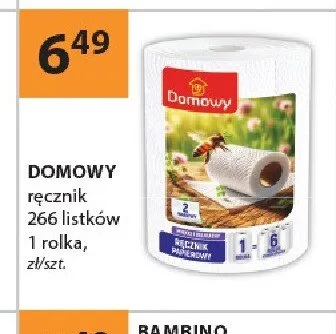 Ręcznik DOMOWY 266 listków 1 rolka promocja w Drogerie Laboo