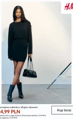 Sukienka dżersejowa z długim rękawem H&M promocja w H&M