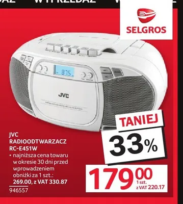 Radioodtwarzacz JVC RC-E451W promocja w Selgros