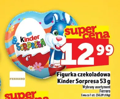 Figurka czekoladowa Kinder Sorpresa promocja w TOPAZ