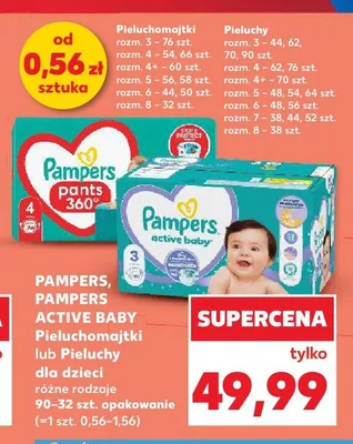 Pieluchy jednorazowe Pampers Active Baby promocja w Kaufland