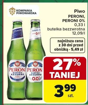 Piwo Nastro Azzurro bezalkoholowe promocja w Carrefour Market