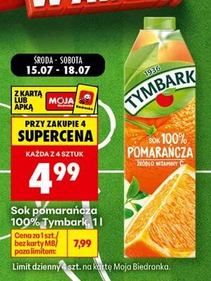 Sok pomarańczowy Dr witt promocja w Biedronka