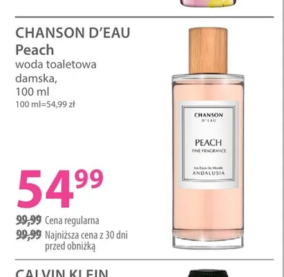 Woda toaletowa damska Chanson D'Eau Peach promocja w Hebe