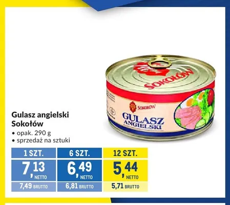 Gulasz angielski Sokołów promocja w Makro