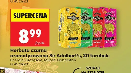 Herbata czarna aromatyzowana Sir Adalbert's Dobrostan promocja w Biedronka