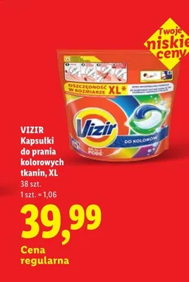Kapsułki do prania kolorowych tkanin XL Vizir promocja w Lidl