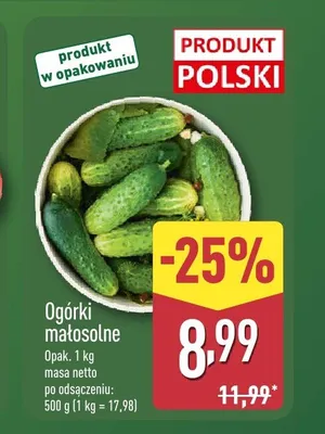 Ogórki małosolne promocja w Aldi