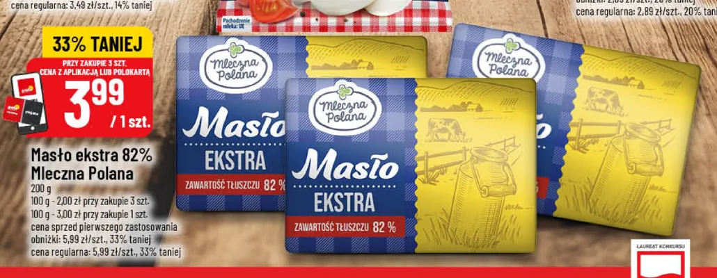 Masło ekstra Mleczna Polana 82% promocja w POLOmarket
