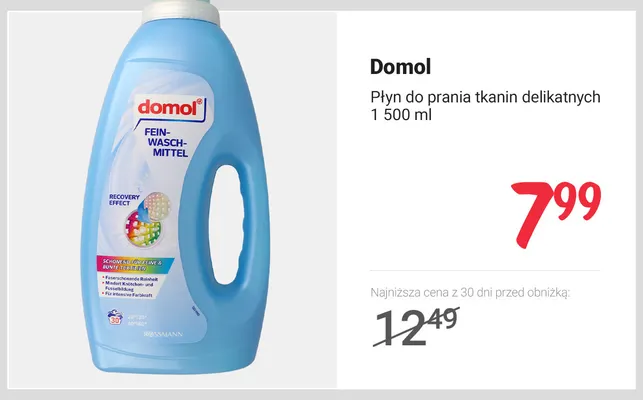 Płyn do prania tkanin delikatnych Domol promocja w Rossmann