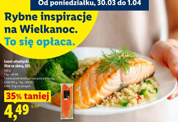 Łosoś atlantycki, filet ze skórą, XXL promocja w Lidl