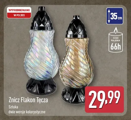 Znicz flakon Tęcza promocja w Aldi