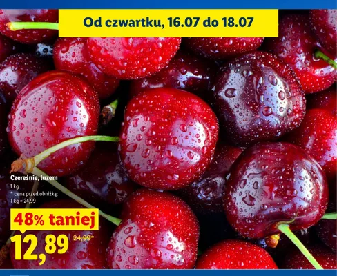 Czereśnie luzem promocja w Lidl