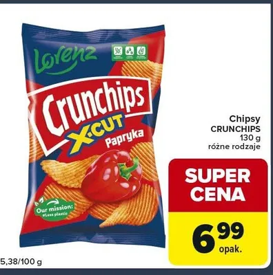 Chipsy Crunchips X-Cut Papryka 130 g promocja w Globi