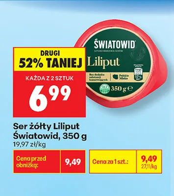 Ser żółty Liliput Światowid promocja w Biedronka