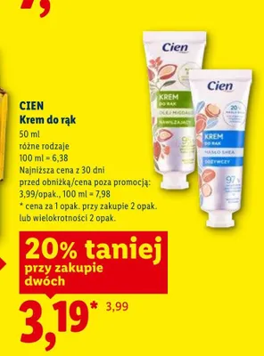 Krem do rąk Cien promocja w Lidl