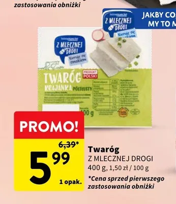 Twaróg półtłusty krajanka Z Mlecznej Drogi promocja w Intermarche