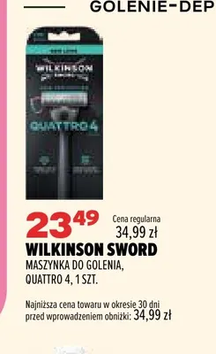 Maszynka do golenia Quattro 4 Wilkinson Sword promocja w Drogerie Natura