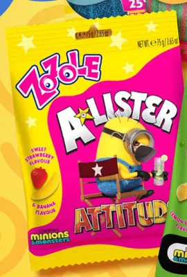 Żelki słodka truskawka i banan Zozole Minionki A-Lister promocja w Dealz