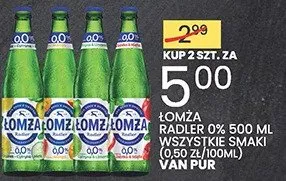 Piwo Łomża Radler 0% 500ml wszystkie smaki Van Pur promocja w Wafelek